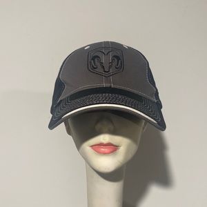 NWOT RAM truck hat grey black white embroidered adjustable back strap
